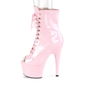 Adore 1021 Lace Up Baby Pink Patent / Platform Ankle Boot 7" Heel
