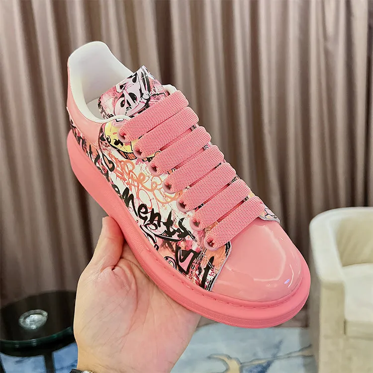 ALEXANDRO GRAHAM MACQUEEN HAND PAINTED GRAFFITI CHUNKY SOLE UNISEX SNEAKER