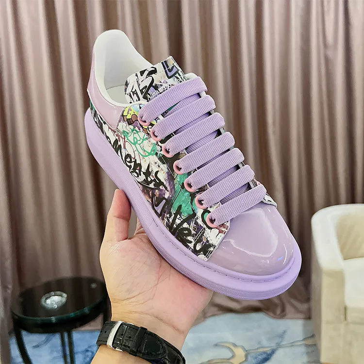 ALEXANDRO GRAHAM MACQUEEN HAND PAINTED GRAFFITI CHUNKY SOLE UNISEX SNEAKER