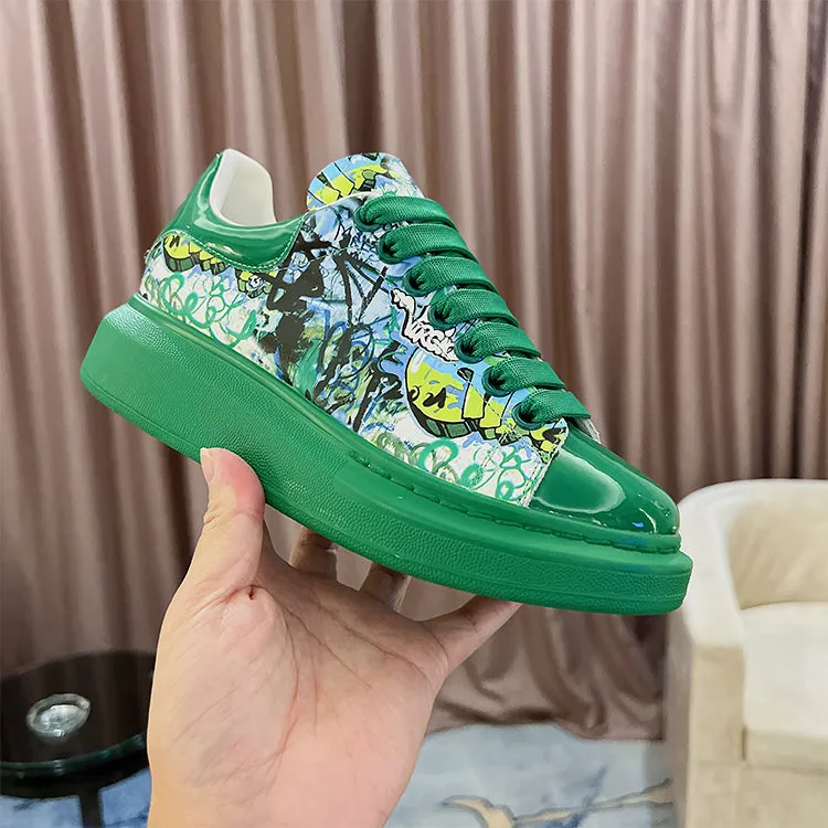 ALEXANDRO GRAHAM MACQUEEN HAND PAINTED GRAFFITI CHUNKY SOLE UNISEX SNEAKER