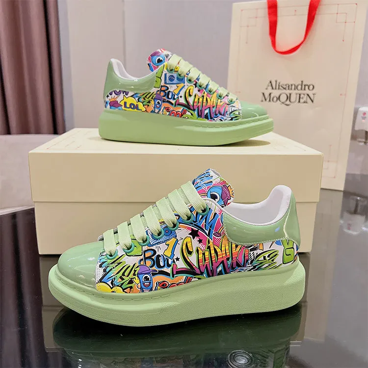 ALEXANDRO GRAHAM MACQUEEN HAND PAINTED GRAFFITI CHUNKY SOLE UNISEX SNEAKER