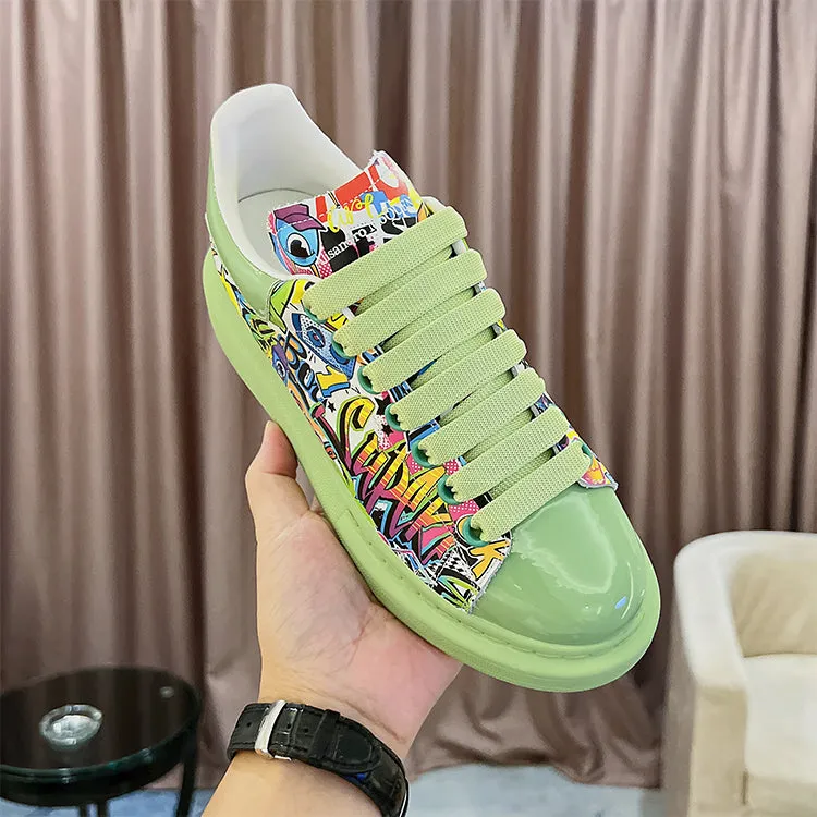 ALEXANDRO GRAHAM MACQUEEN HAND PAINTED GRAFFITI CHUNKY SOLE UNISEX SNEAKER