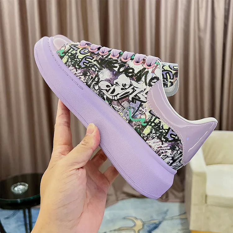 ALEXANDRO GRAHAM MACQUEEN HAND PAINTED GRAFFITI CHUNKY SOLE UNISEX SNEAKER
