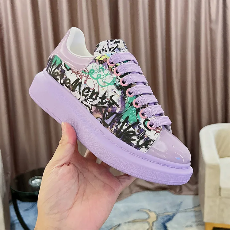 ALEXANDRO GRAHAM MACQUEEN HAND PAINTED GRAFFITI CHUNKY SOLE UNISEX SNEAKER