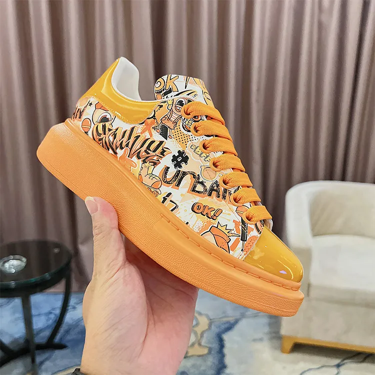 ALEXANDRO GRAHAM MACQUEEN HAND PAINTED GRAFFITI CHUNKY SOLE UNISEX SNEAKER