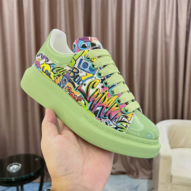 ALEXANDRO GRAHAM MACQUEEN HAND PAINTED GRAFFITI CHUNKY SOLE UNISEX SNEAKER