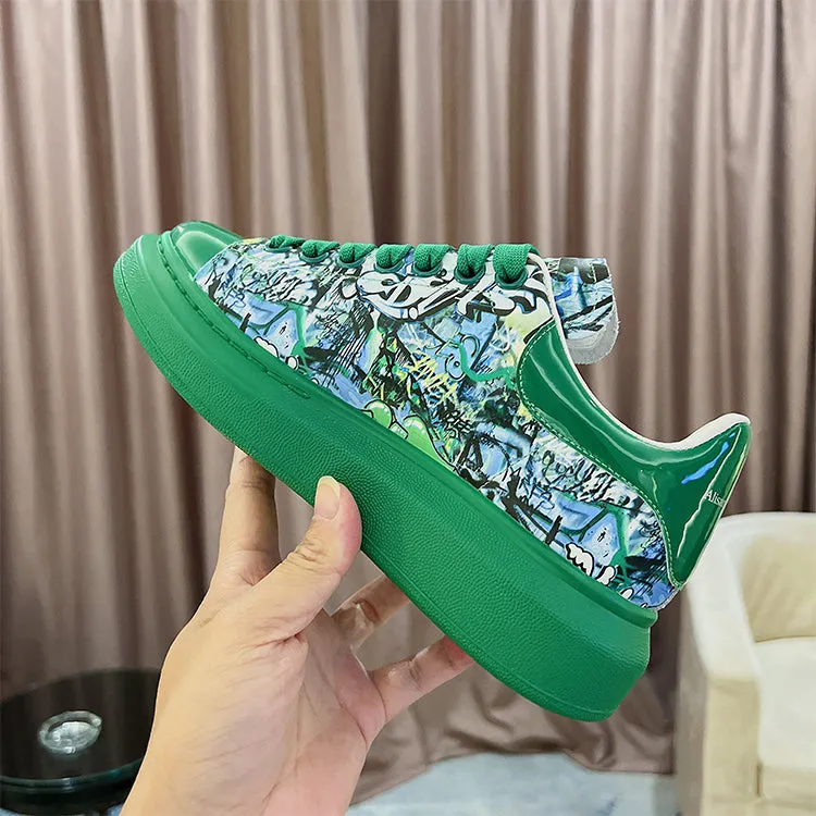 ALEXANDRO GRAHAM MACQUEEN HAND PAINTED GRAFFITI CHUNKY SOLE UNISEX SNEAKER