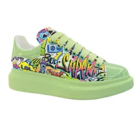 ALEXANDRO GRAHAM MACQUEEN HAND PAINTED GRAFFITI CHUNKY SOLE UNISEX SNEAKER