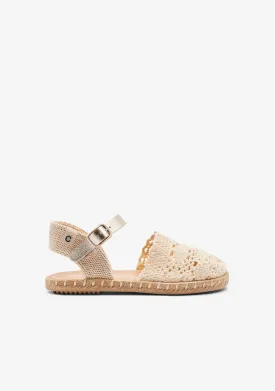 Beige Crochet Buckle Espadrilles