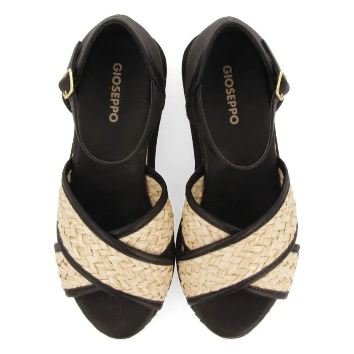 BLACK SPORTY SANDALS WITH 5,5CM HEELS