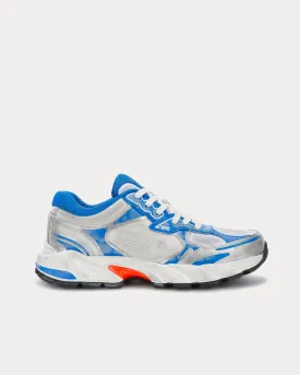 Block Stepper Vintage Leather Light Grey / Blue Low Top Sneakers