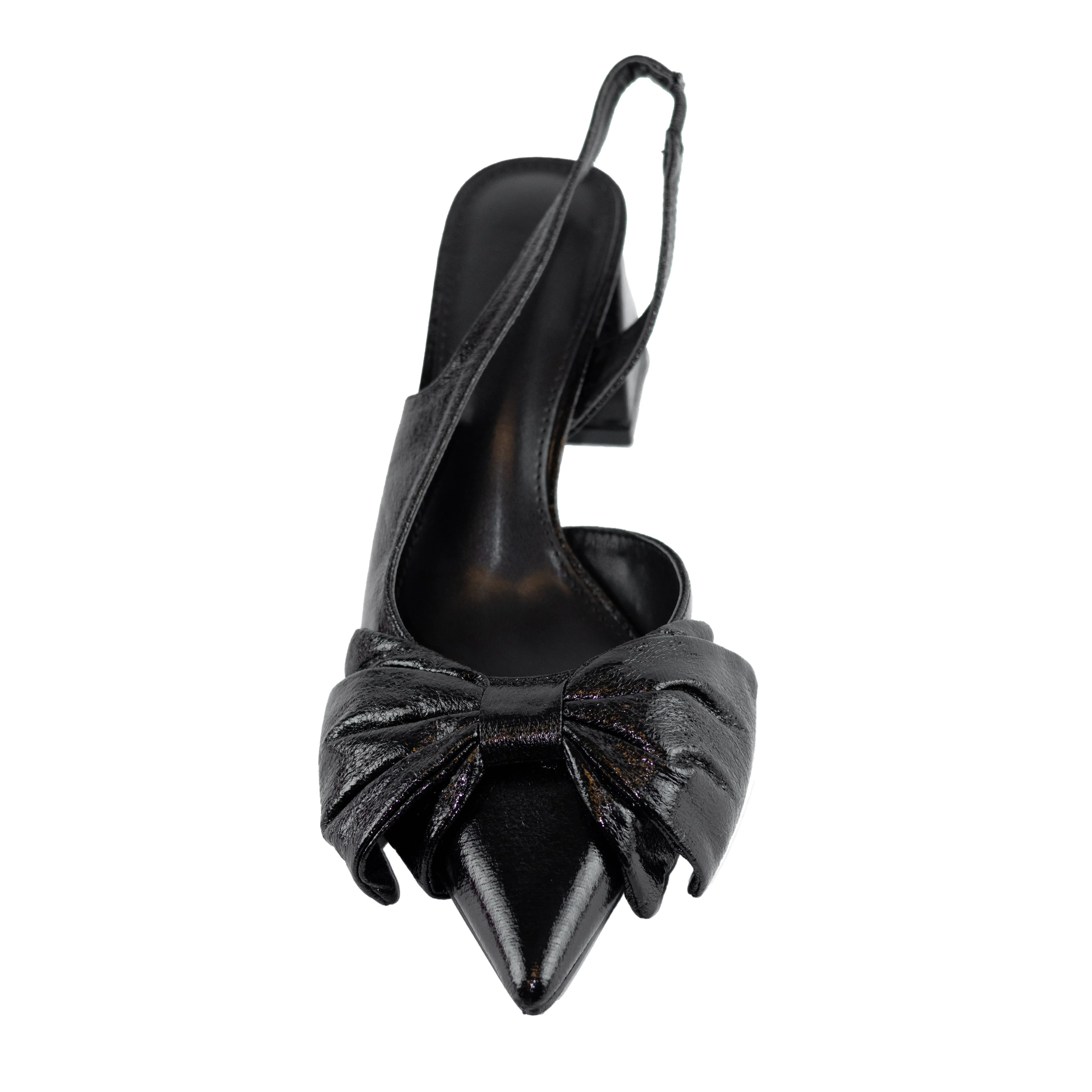 Cynthia - Pointed Toe Slingback Heels, Block Mid Heel & Bow Design, Perfect for Adding Sophistication to Any Outfit