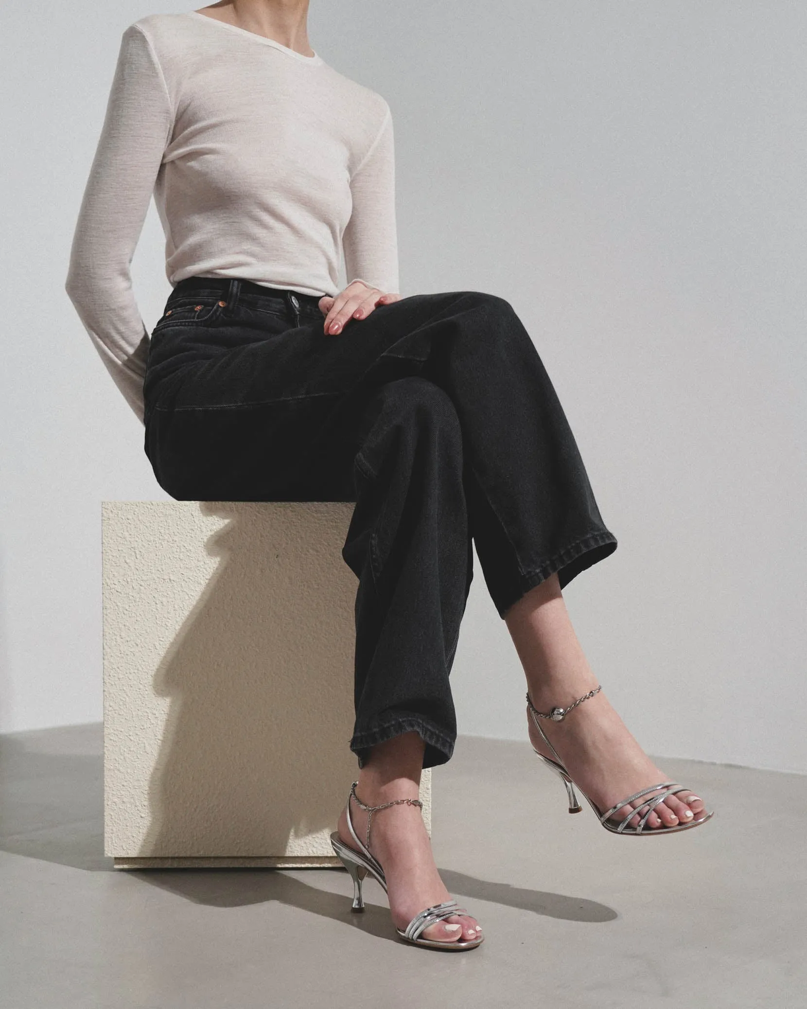 Denise 70 silver sandals
