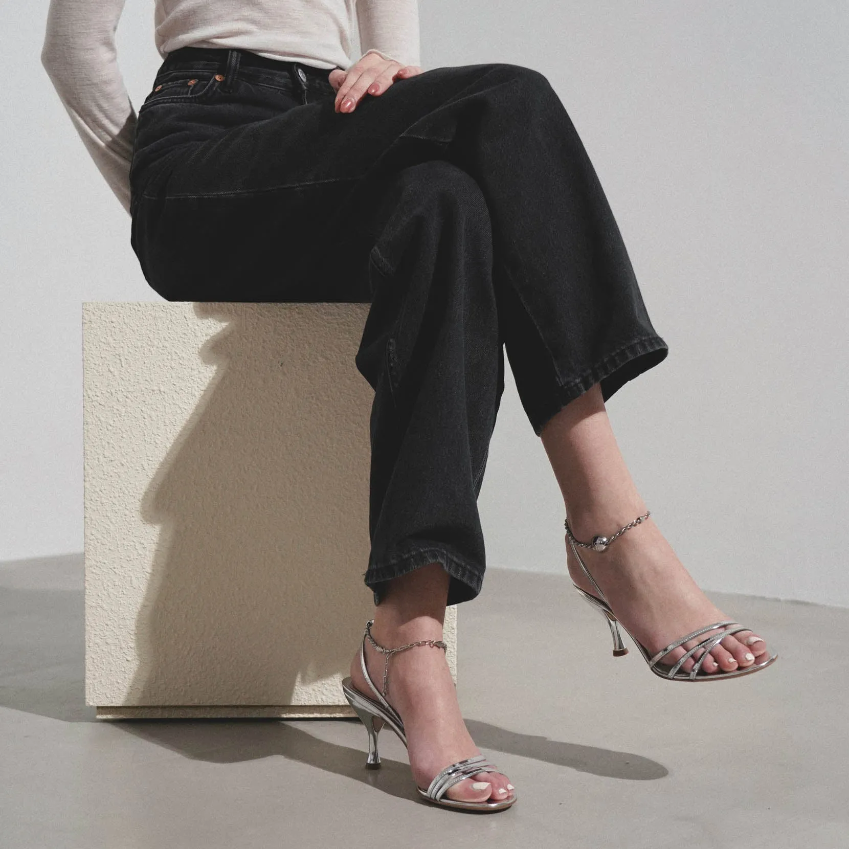 Denise 70 silver sandals