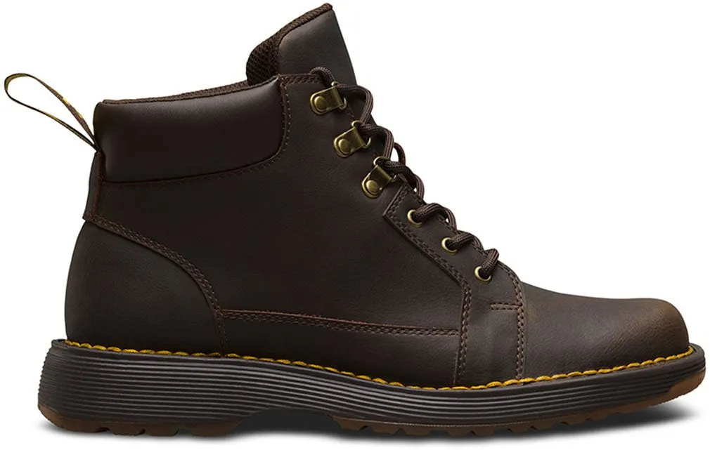 Dr. Martens Trae Dark Brown Comfortable Lace Up Casual Work Mens Boots
