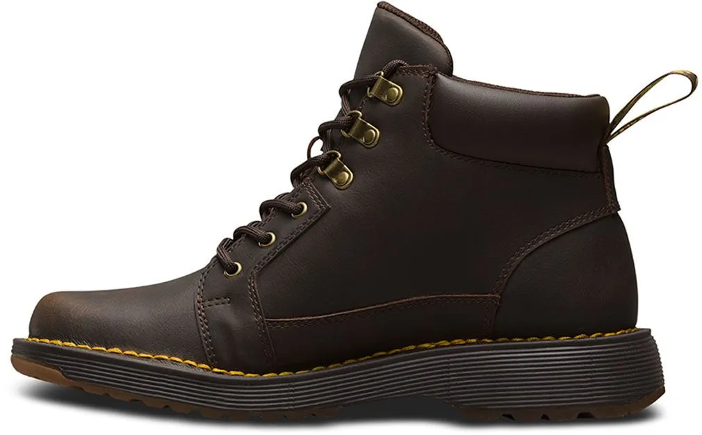 Dr. Martens Trae Dark Brown Comfortable Lace Up Casual Work Mens Boots