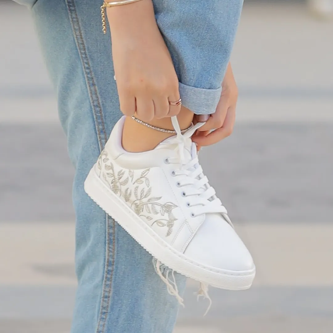 Embroidery Sneakers leaves