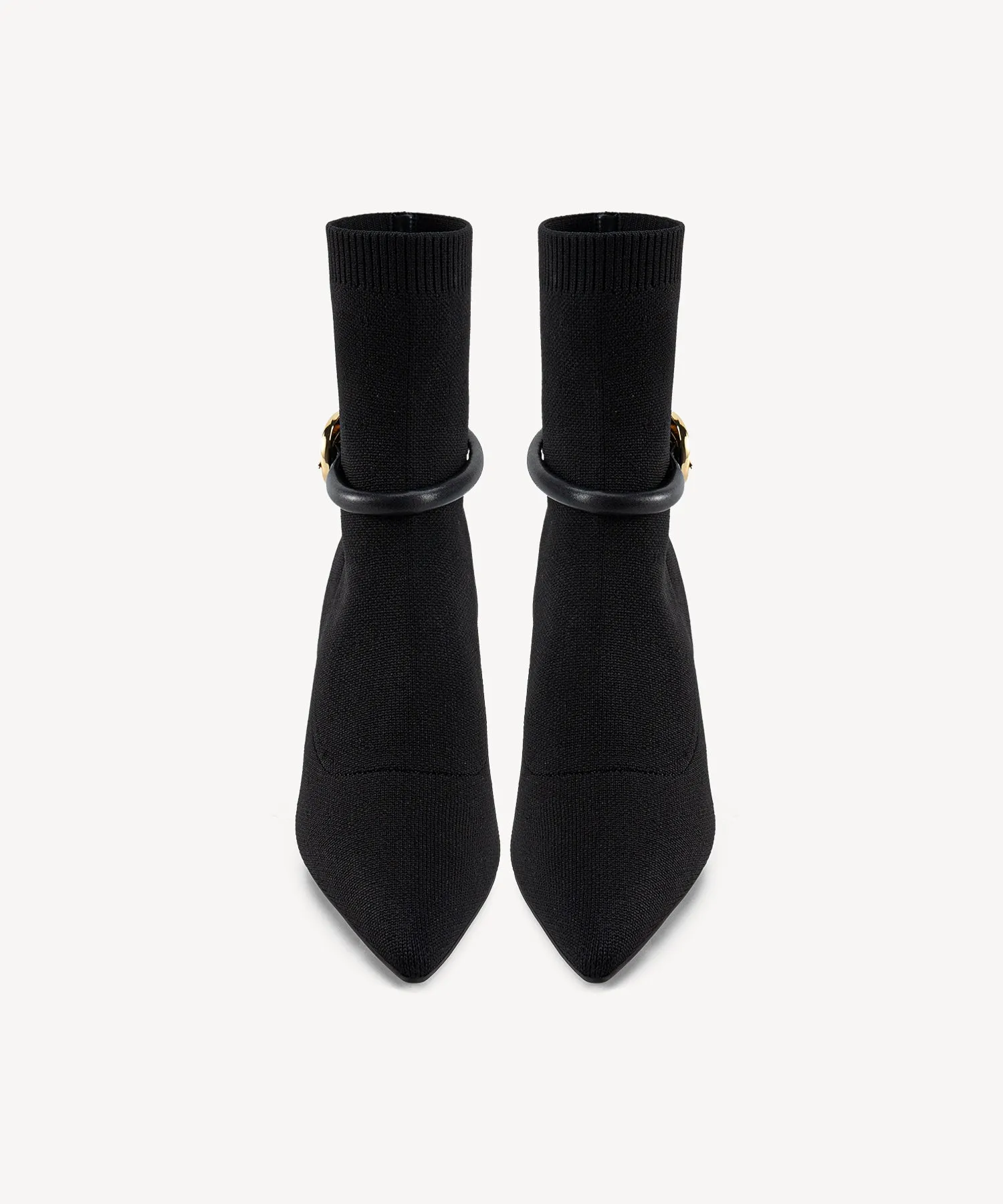 Enchanted Buckle Pointed Toe Heeled High Boots