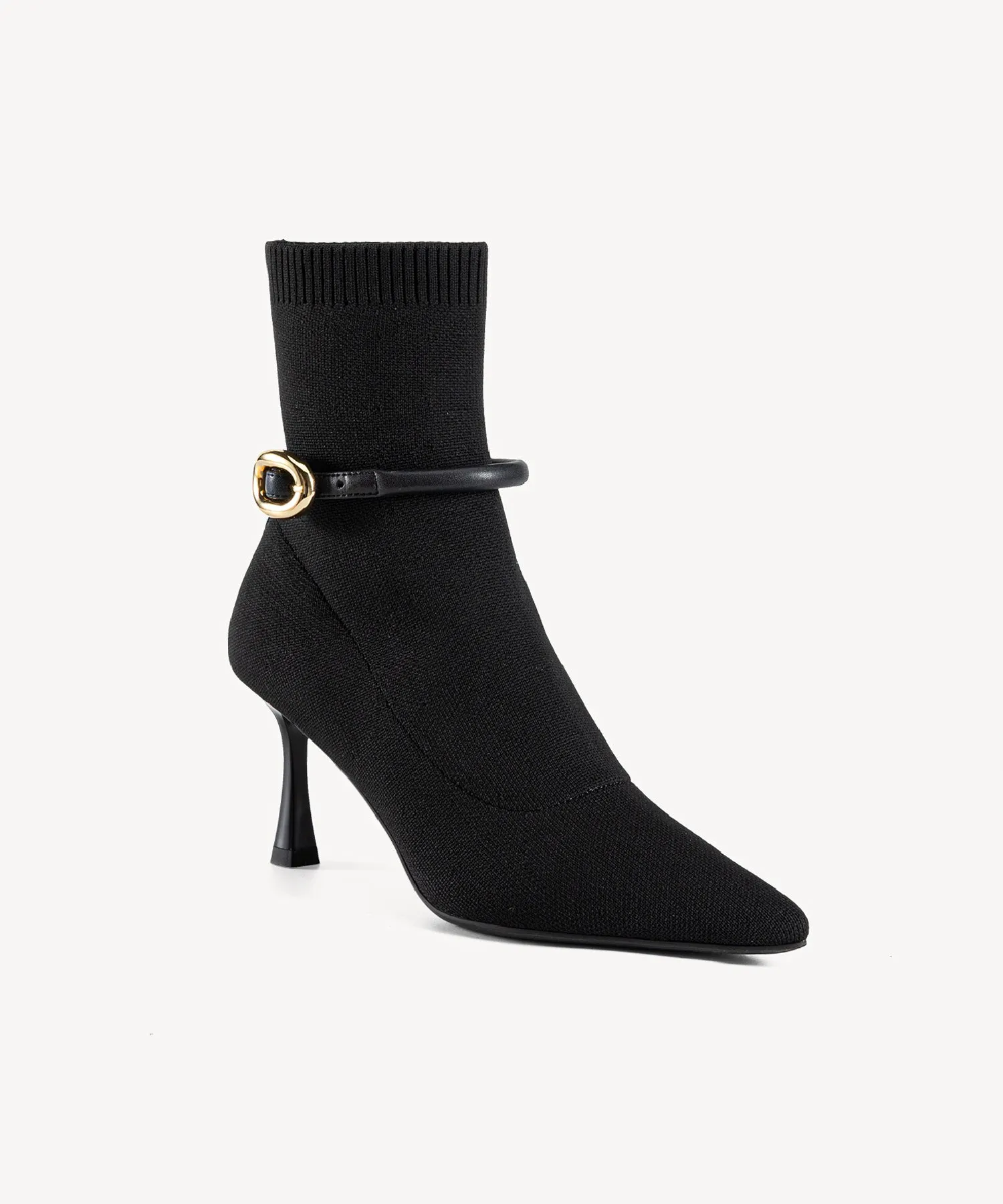 Enchanted Buckle Pointed Toe Heeled High Boots