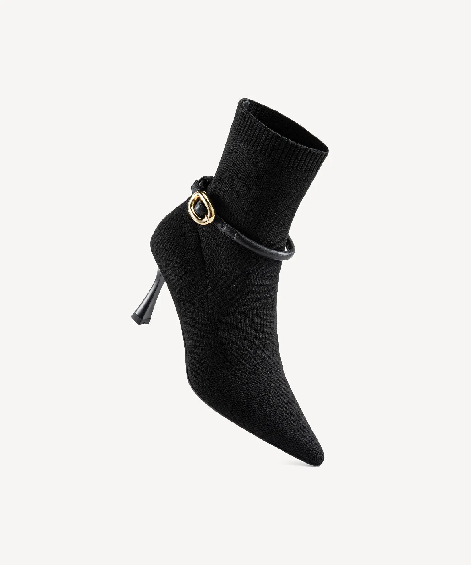 Enchanted Buckle Pointed Toe Heeled High Boots