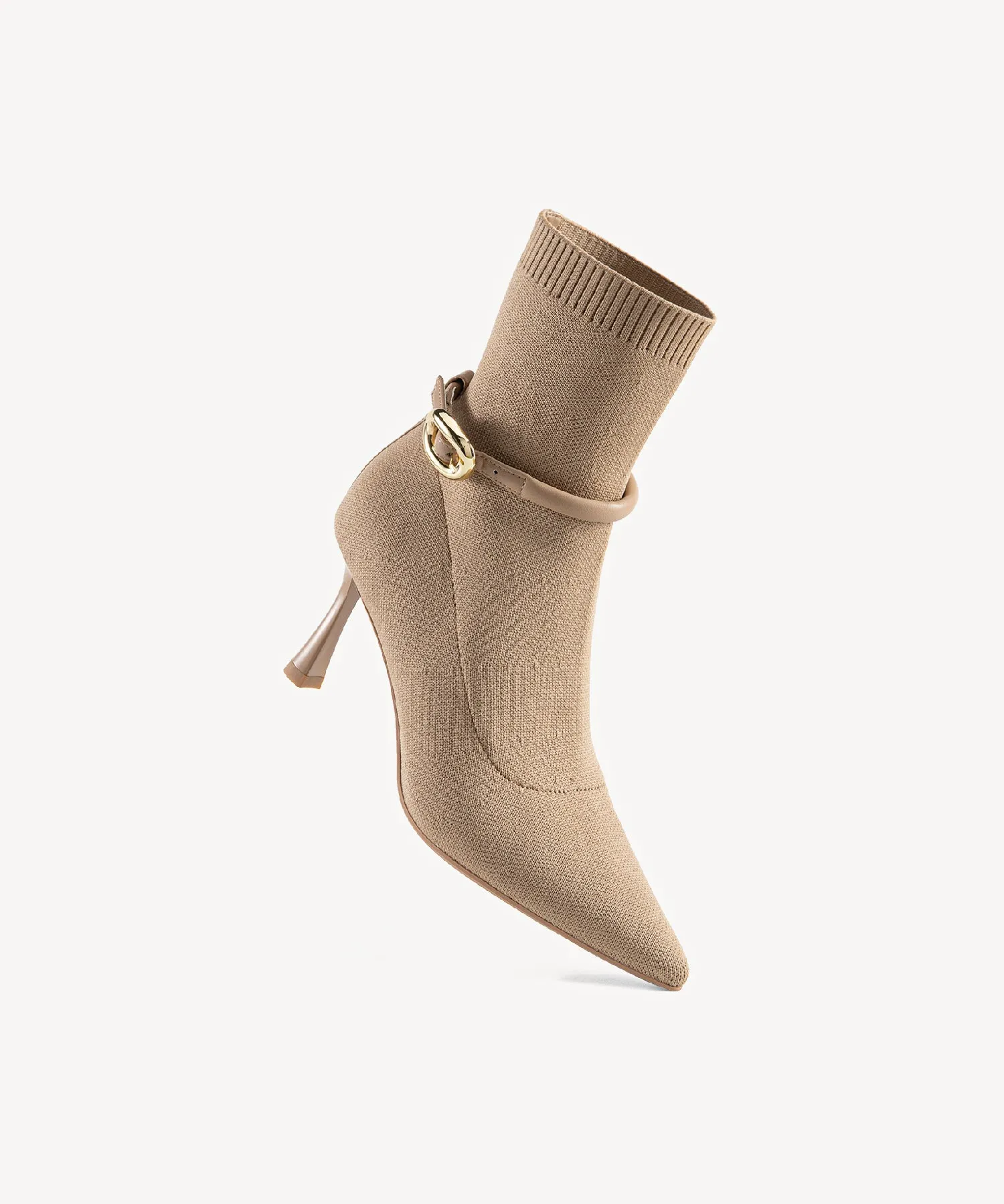 Enchanted Buckle Pointed Toe Heeled High Boots