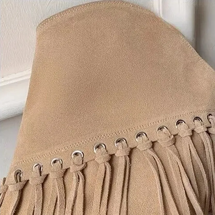 Funki Buys | Boots | Women's Faux Suede Leather Fringe Boots