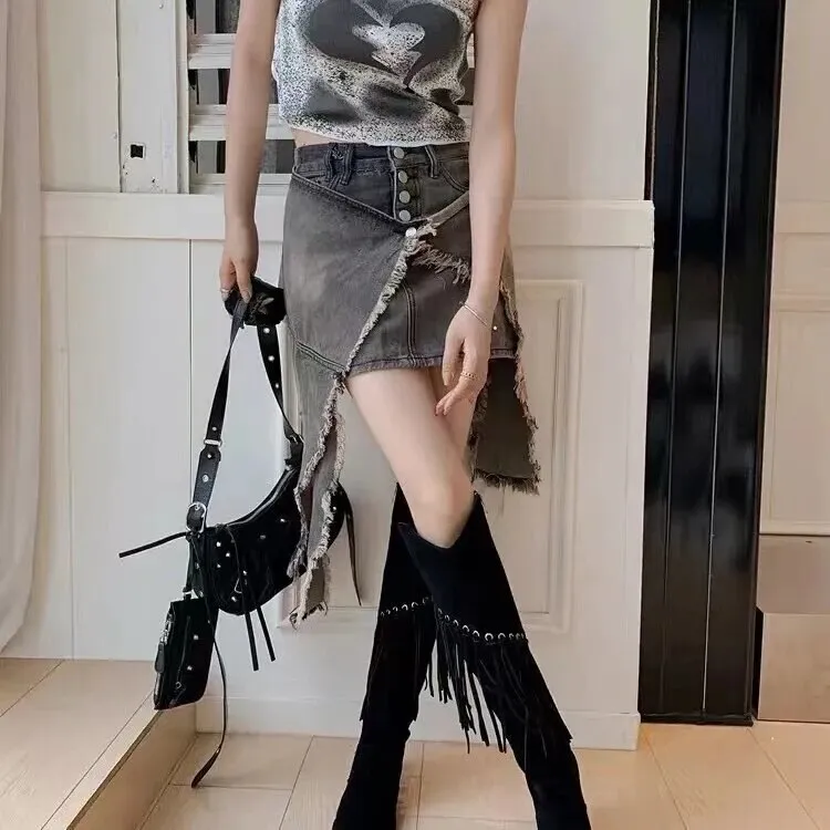 Funki Buys | Boots | Women's Faux Suede Leather Fringe Boots