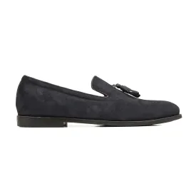 Handmade Custom Dark Gray Suede Leather Driver Mens Loafers