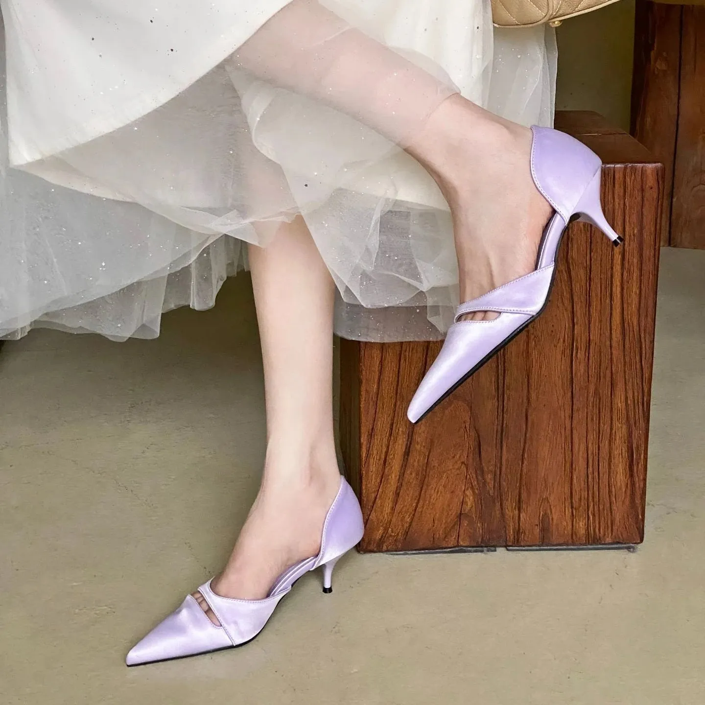 Hnzxzm Pointed Toe Pumps Women Summer 2024 New Sandals Female Slingback High Heels Designer Brand Comfy Elegance Low Heel Office Shoes