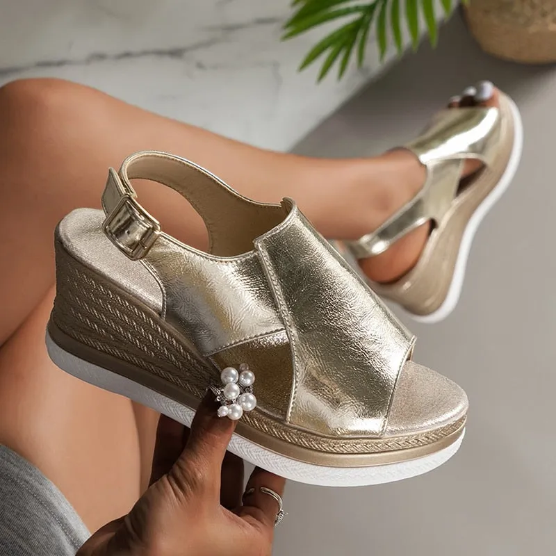 Hosta Wedge Sandals