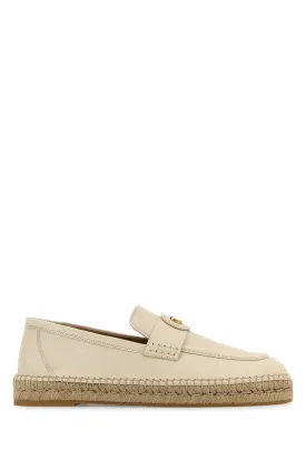 Ivory leather VLogo espadrilles