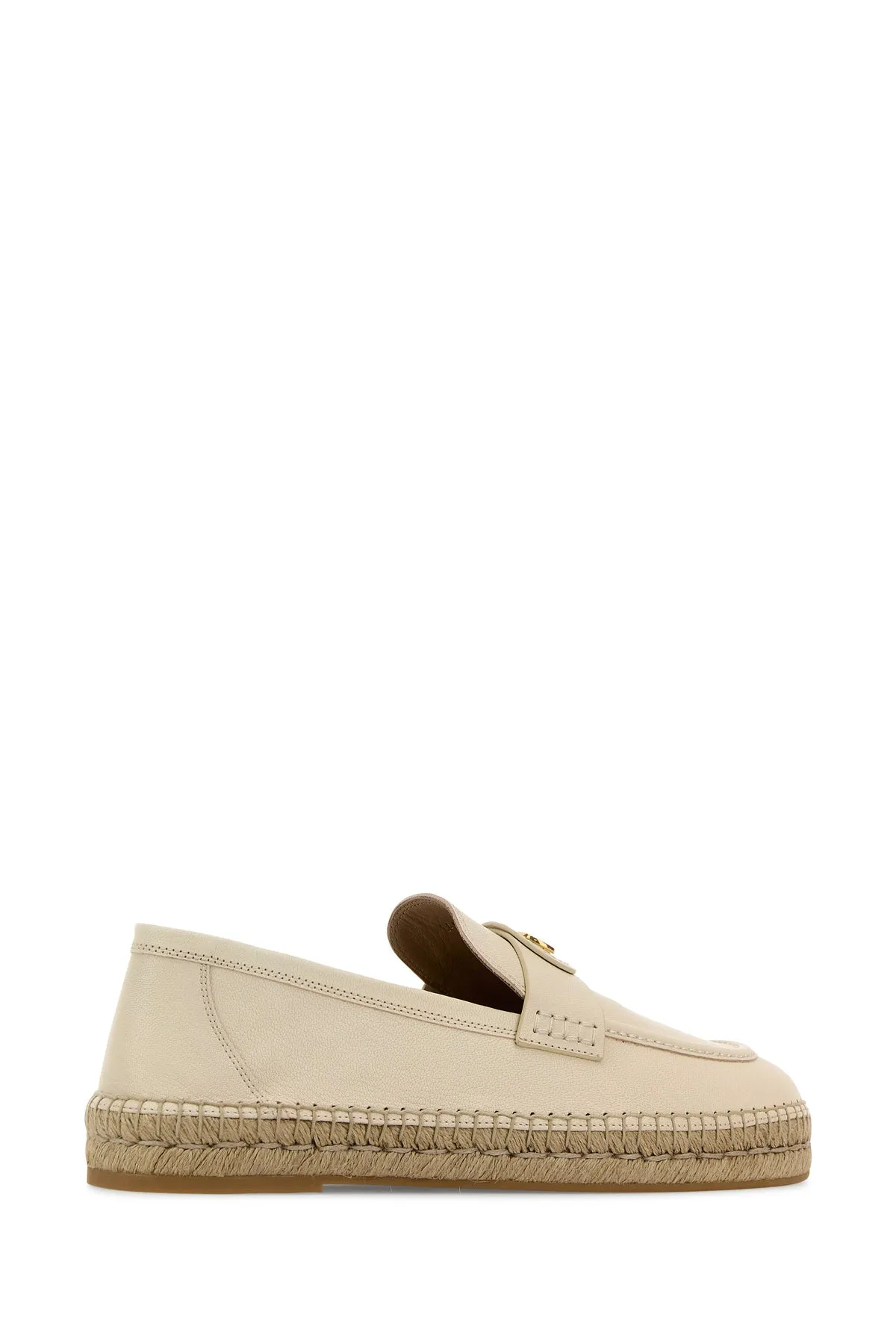 Ivory leather VLogo espadrilles