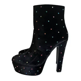 Kurt Geiger ‘Spear Studded’ Velvet Platform Boots