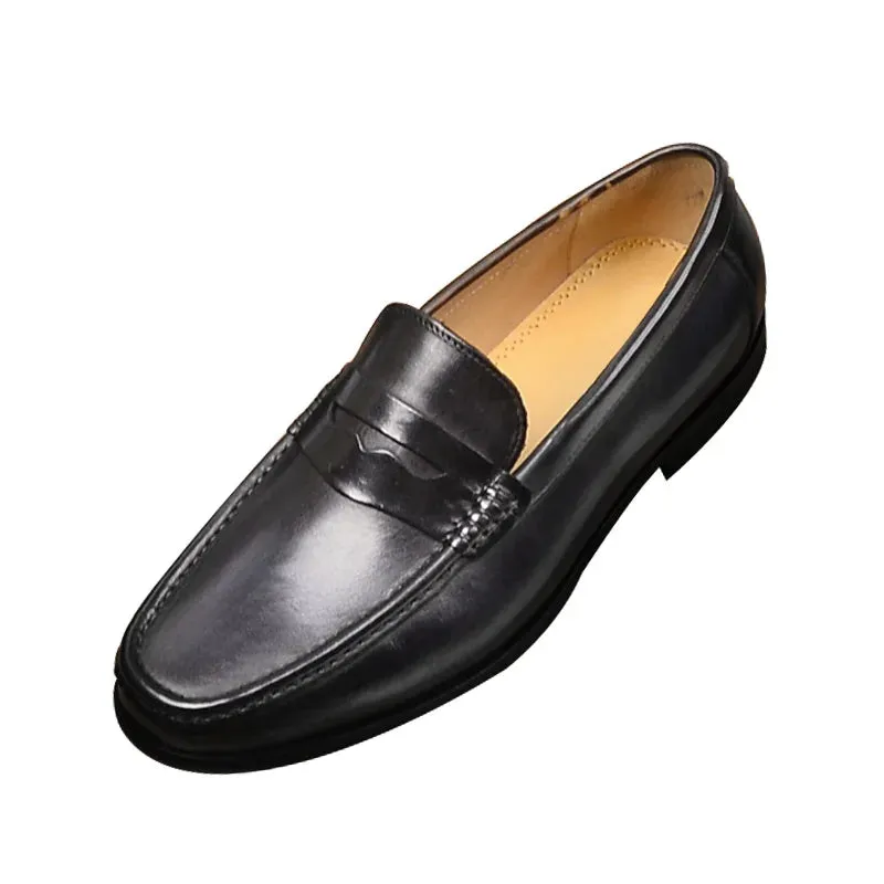 Luxury Men Penny Loafers Genuine Leather Slip On Casual Business Dress Shoes