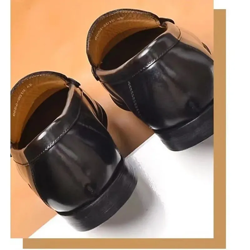 Luxury Men Penny Loafers Genuine Leather Slip On Casual Business Dress Shoes