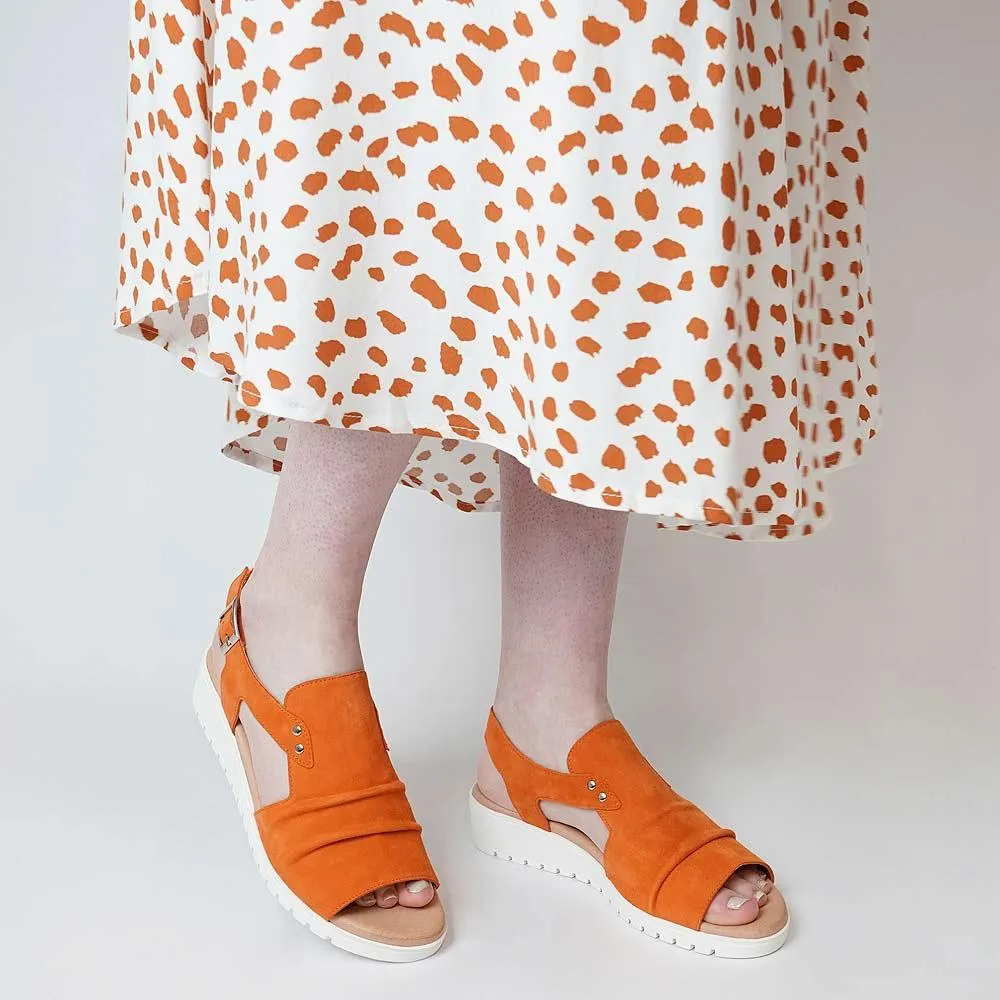 Madis Orange Suede Sandals