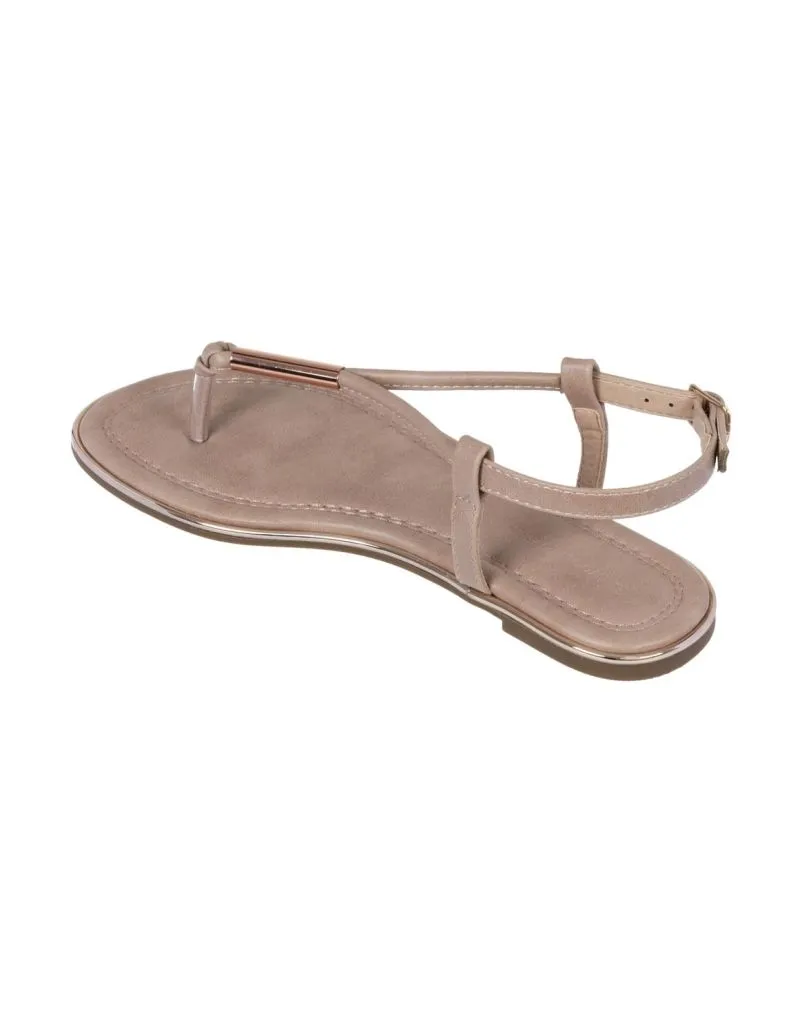 Metallic Trim Slingback Sandals