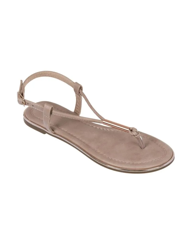 Metallic Trim Slingback Sandals