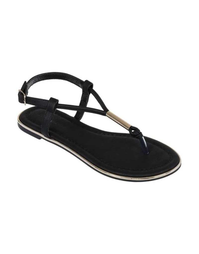 Metallic Trim Slingback Sandals