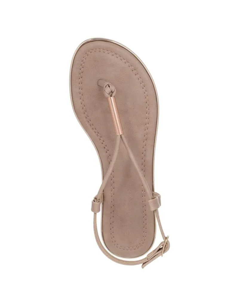 Metallic Trim Slingback Sandals