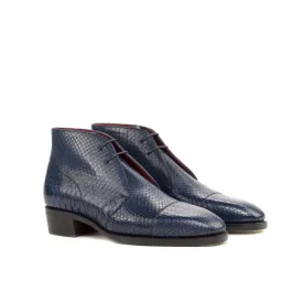 Navy Python Chukka Boots