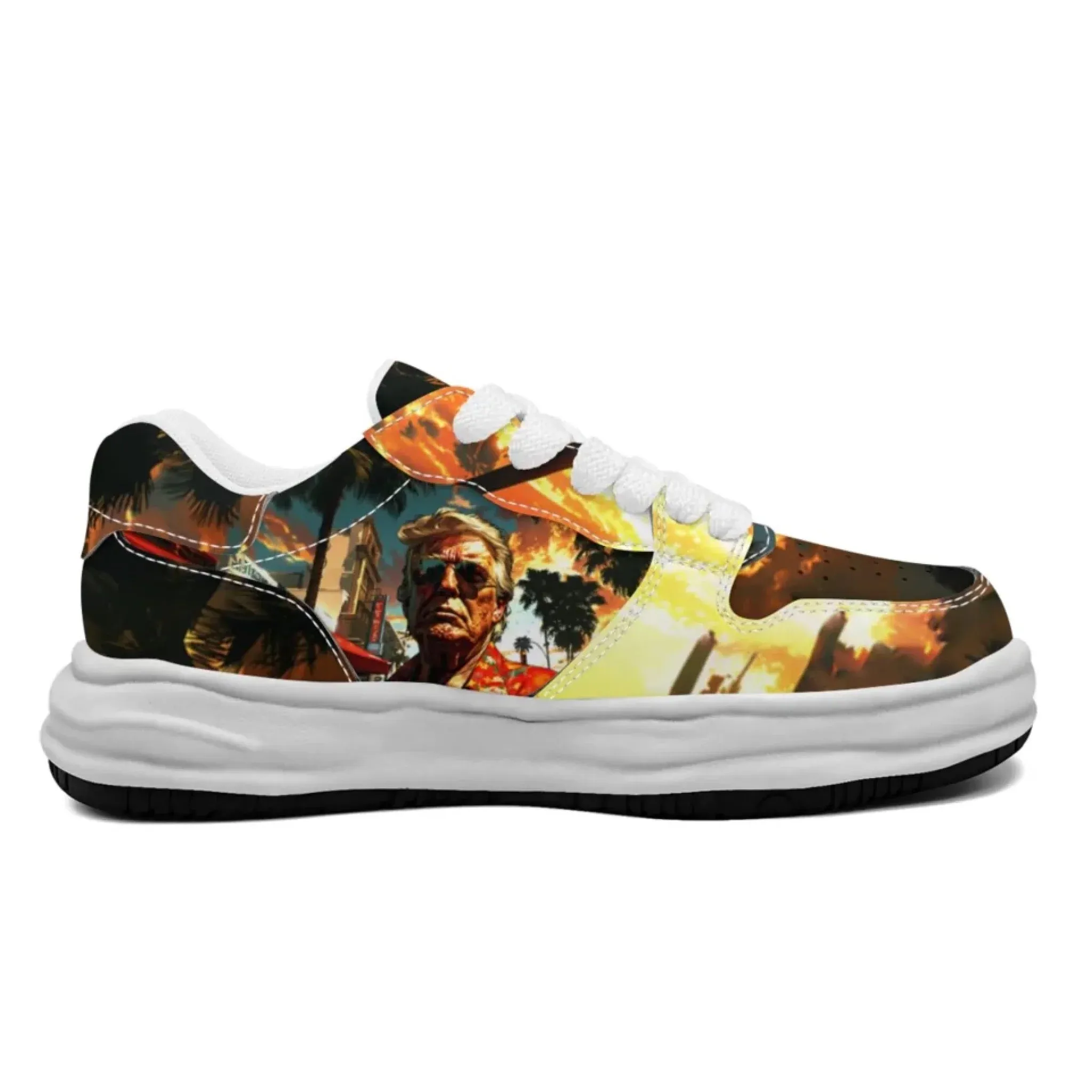 Personalized Trump Sneakers, Custom  Patriotic Bio-degradable Shoes, Unisex Pride Shoes