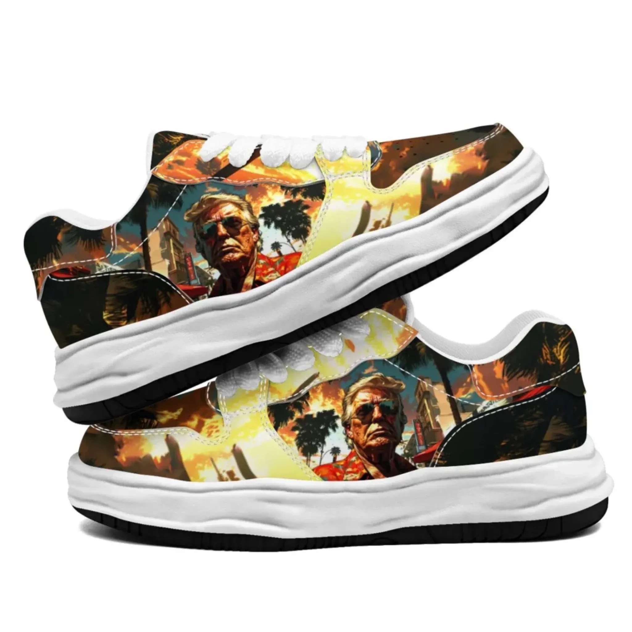 Personalized Trump Sneakers, Custom  Patriotic Bio-degradable Shoes, Unisex Pride Shoes