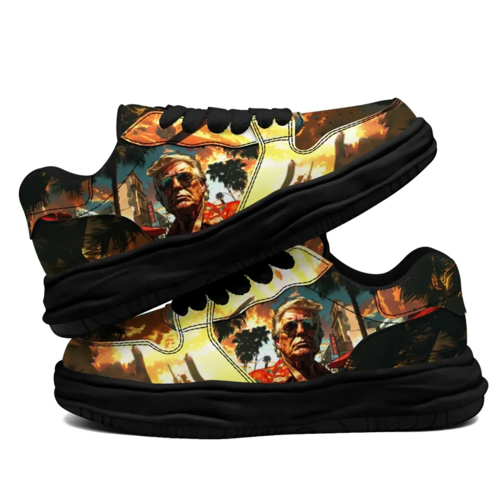 Personalized Trump Sneakers, Custom  Patriotic Bio-degradable Shoes, Unisex Pride Shoes