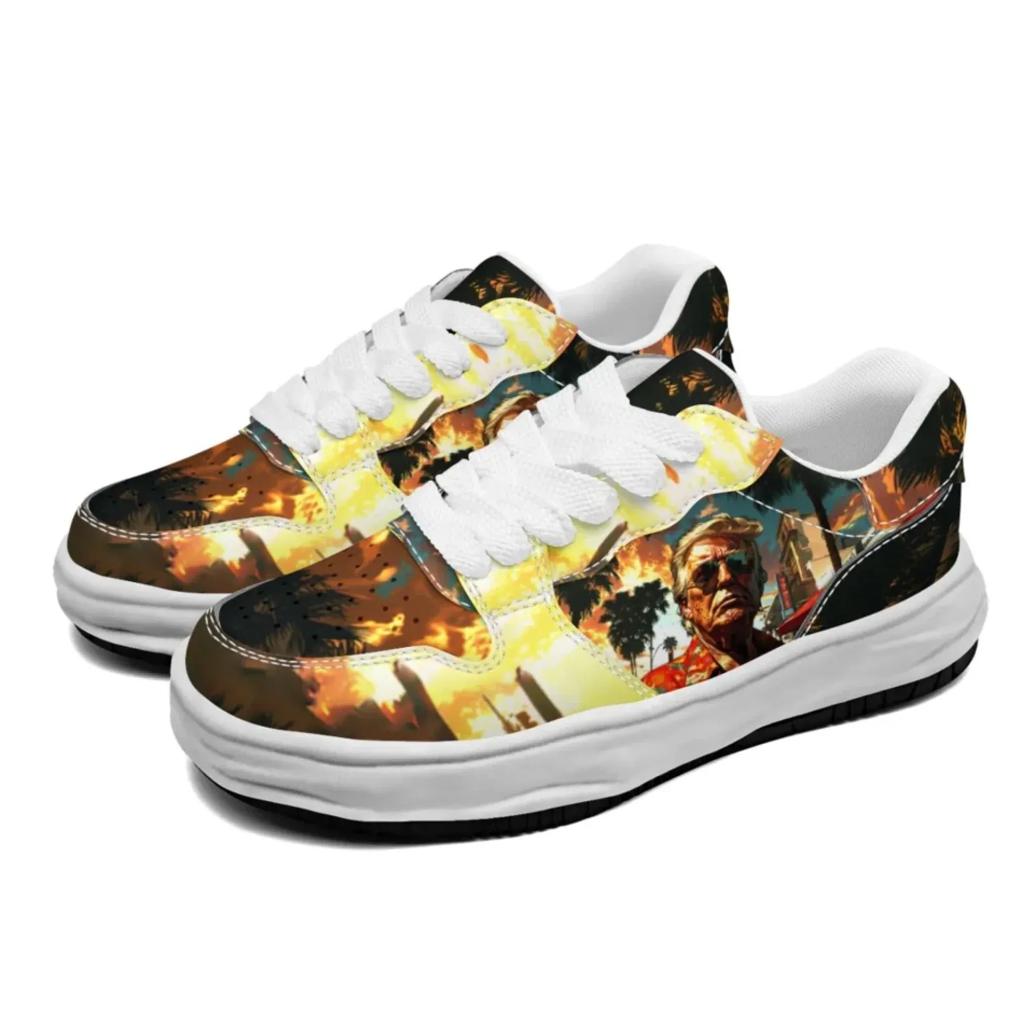 Personalized Trump Sneakers, Custom  Patriotic Bio-degradable Shoes, Unisex Pride Shoes