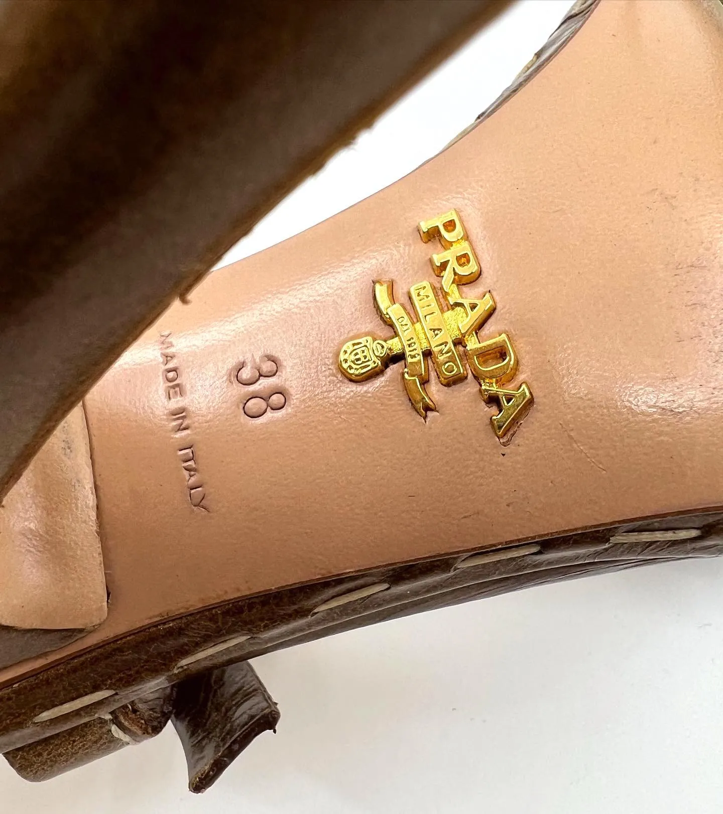 PRADA STRAPPY LEATHER SLINGBACK SANDALS