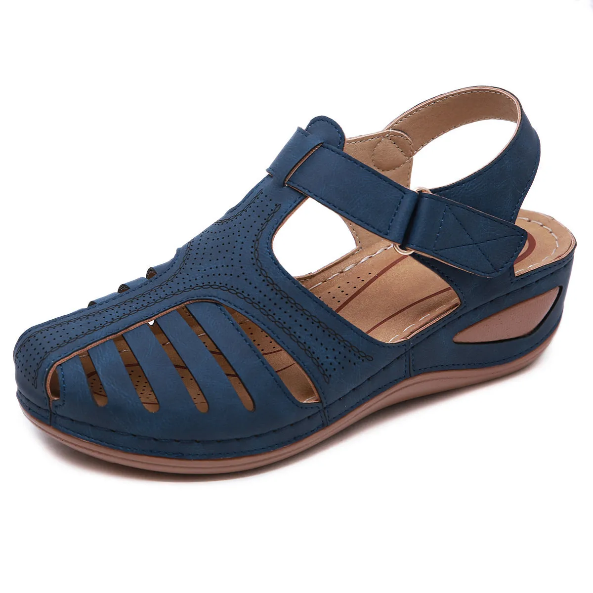 SIKETU | Closed Toe Velcro Wedge Sandals