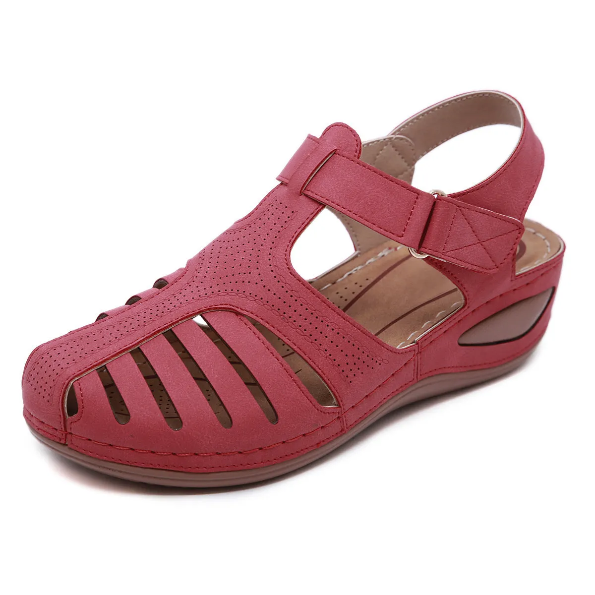 SIKETU | Closed Toe Velcro Wedge Sandals