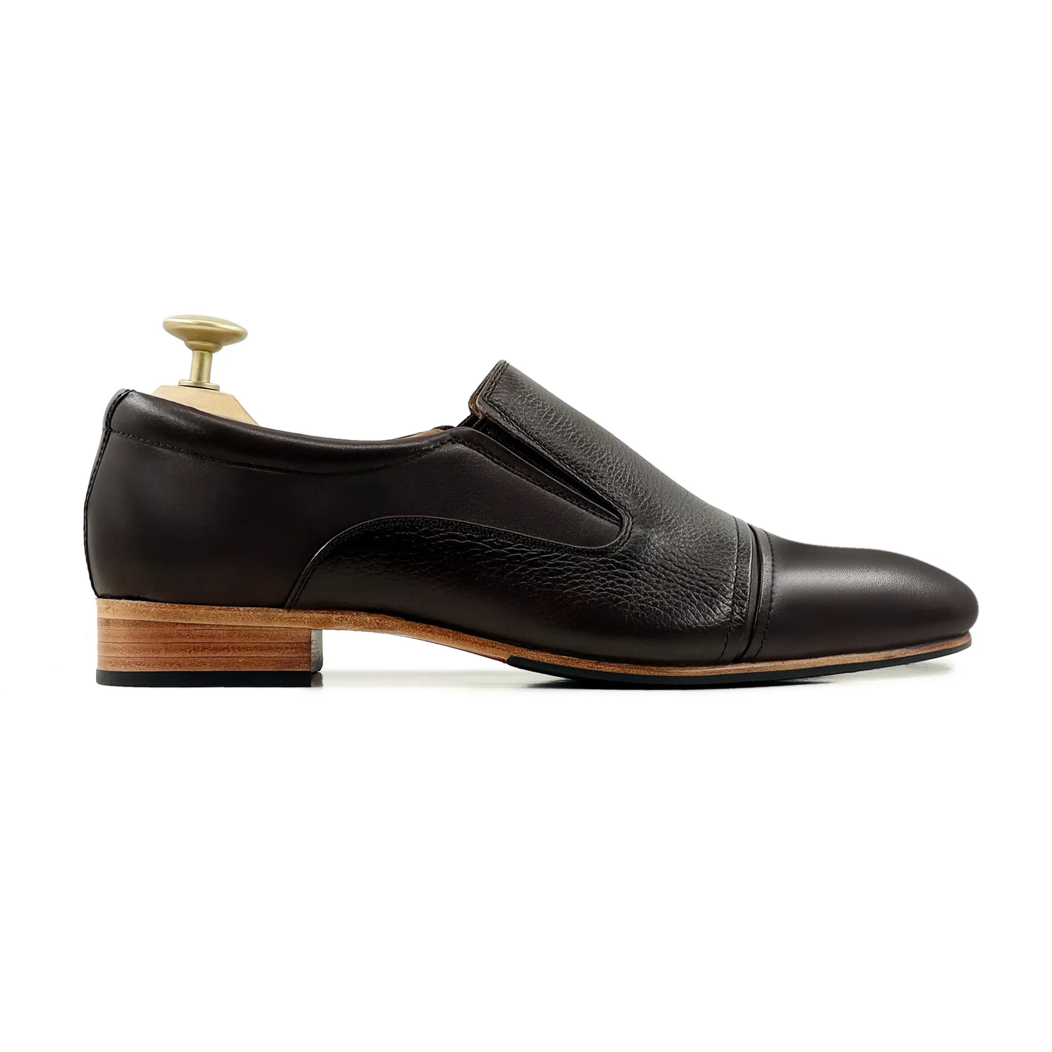 Spear - Men's Dark Brown Calf Leather Loafer
