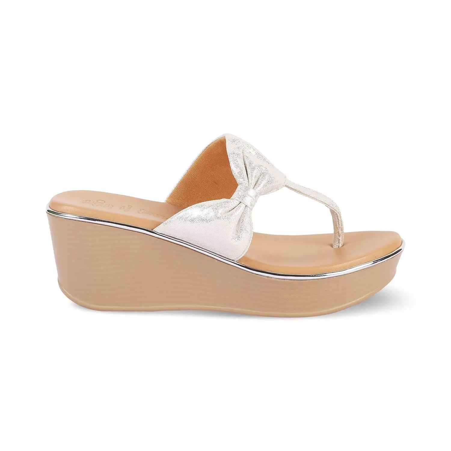 The Tryst Silver Women's Dress Wedges Tresmode